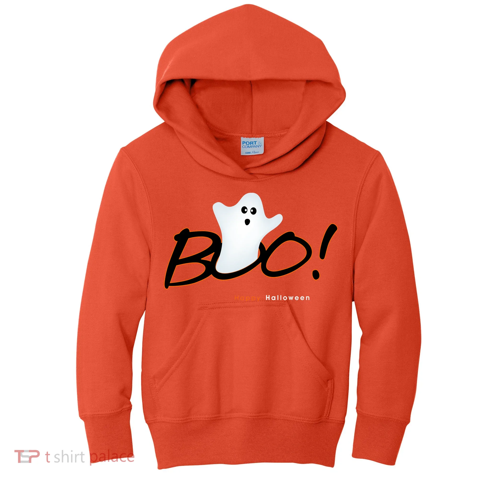 Boo Happy Halloween Ghost Kids Hoodie