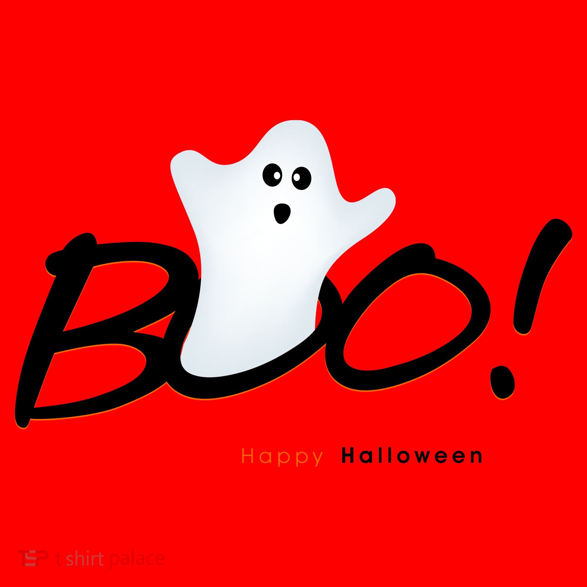 Boo Happy Halloween Ghost Santa Hat