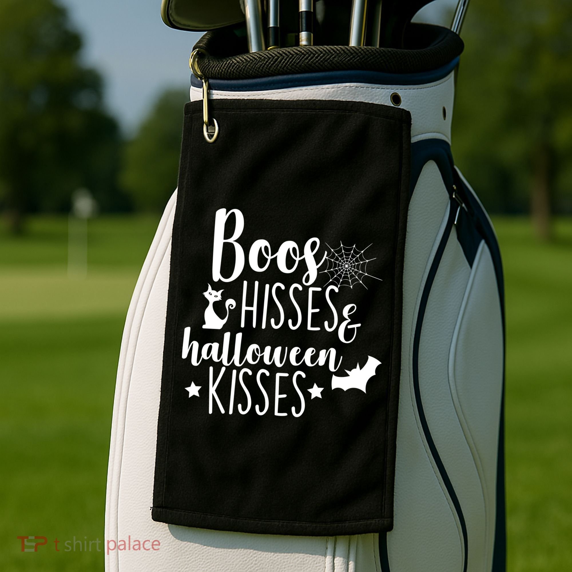 Boo Hisses Halloween Kisses Golf Towel