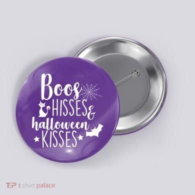Boo Hisses Halloween Kisses Button