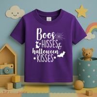 Boo Hisses Halloween Kisses Toddler T-Shirt thumb 3
