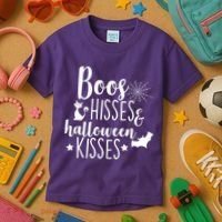 Boo Hisses Halloween Kisses Kids T-Shirt thumb 3
