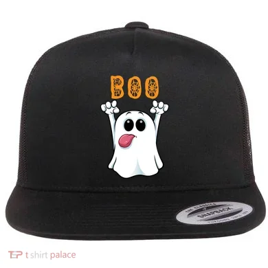Boo Silly Ghost Flat Bill Trucker Hat