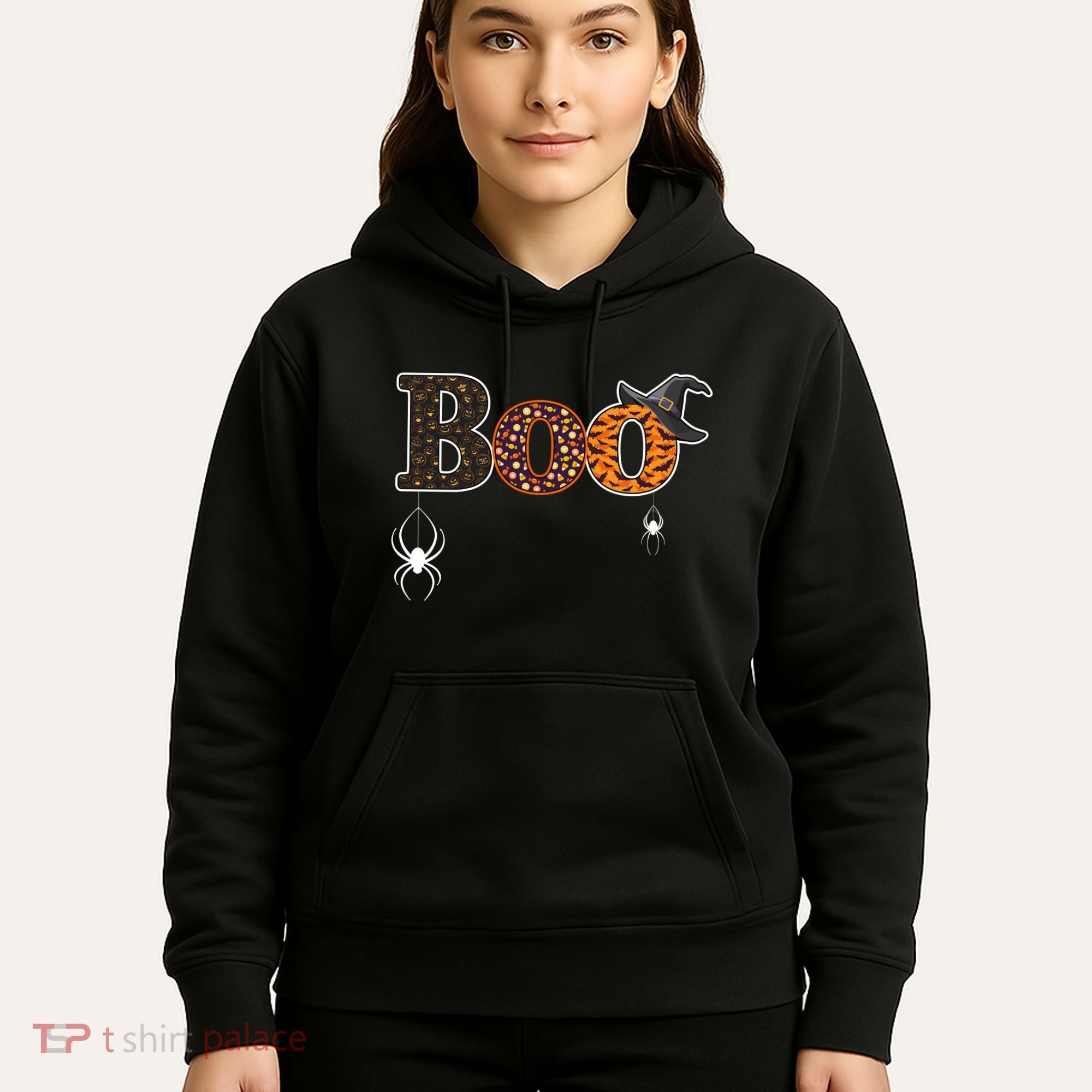 BOO Spiders Witches Logo Hoodie