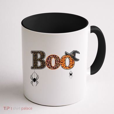 BOO Spiders Witches Logo Coffee Mug back
