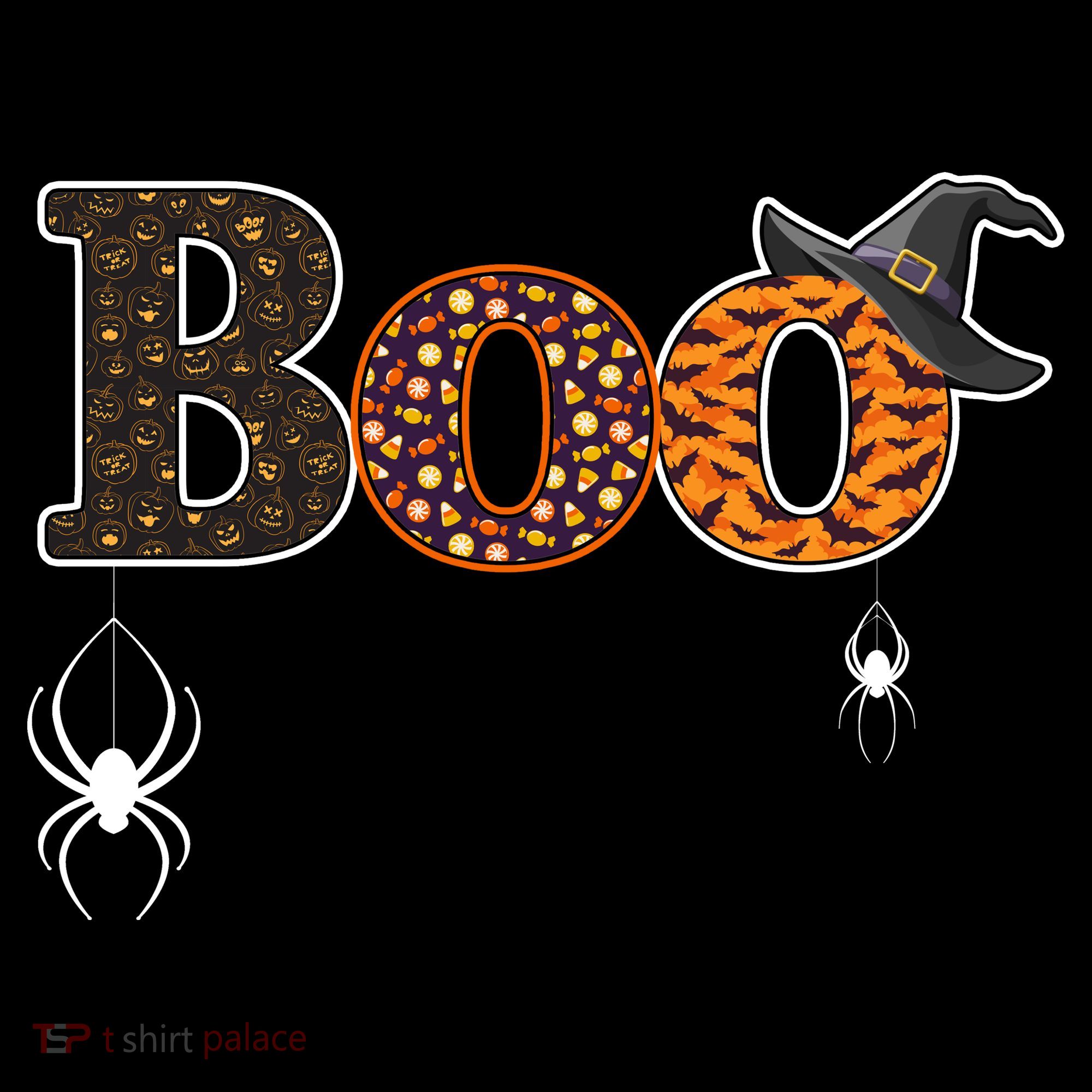 BOO Spiders Witches Logo Coaster