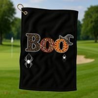 BOO Spiders Witches Logo Golf Towel thumb 1