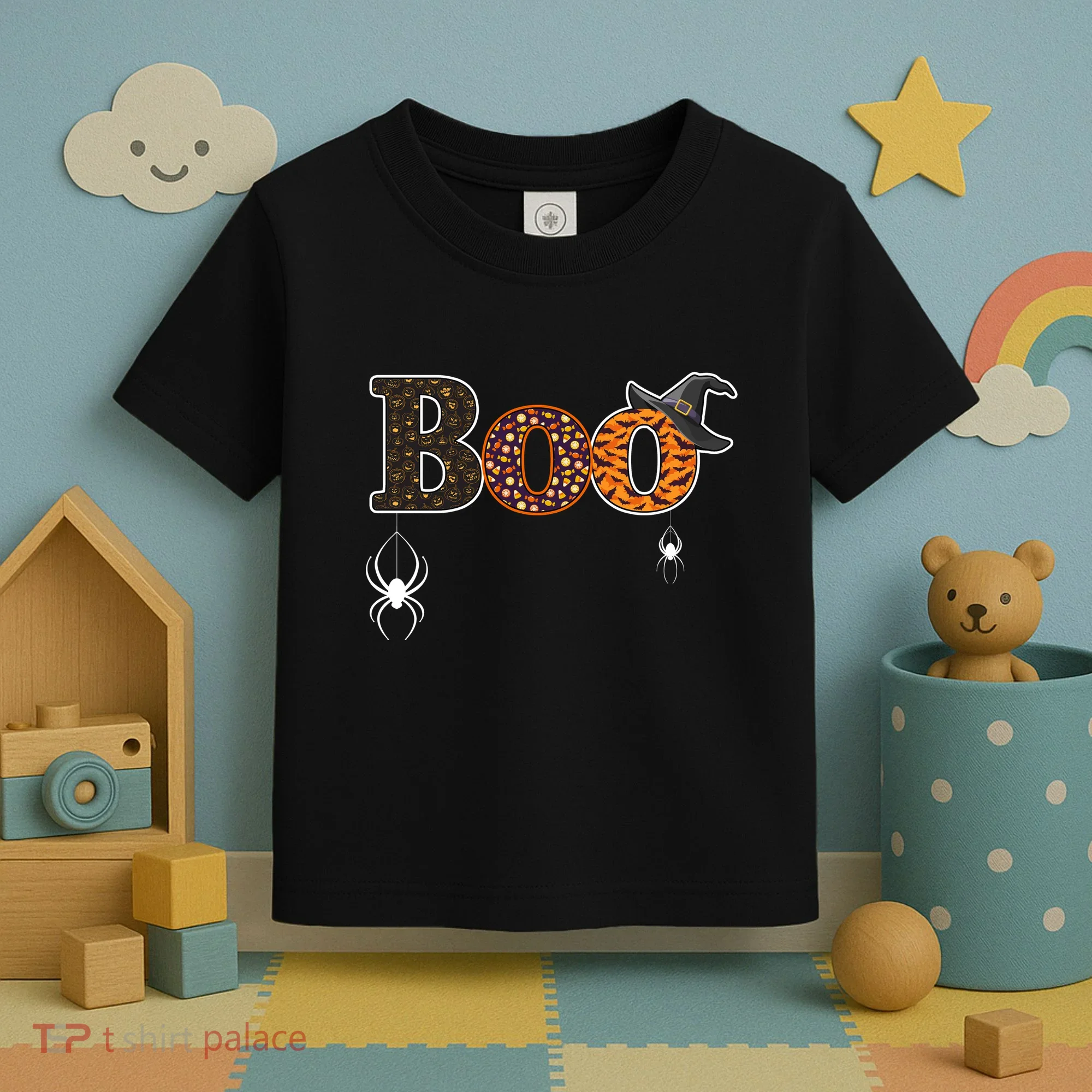 BOO Spiders Witches Logo Toddler T-Shirt