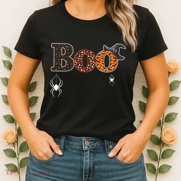 BOO Spiders Witches Logo Women's T-Shirt