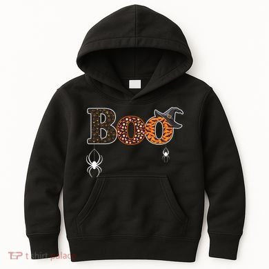 BOO Spiders Witches Logo Kids Hoodie