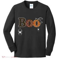 BOO Spiders Witches Logo Kids Long Sleeve Shirt thumb 0