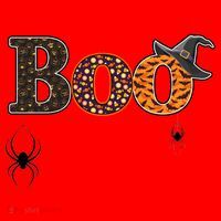 BOO Spiders Witches Logo Santa Hat thumb 1