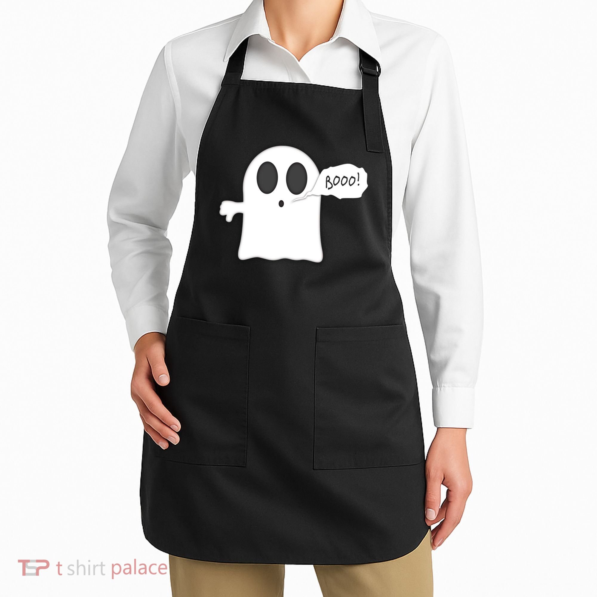 Boo Thumbs Down Ghost Apron