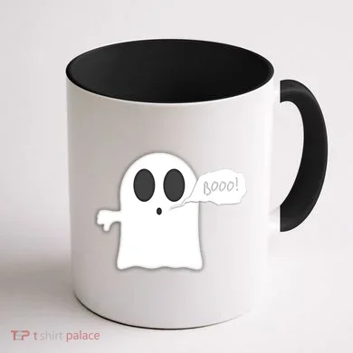 Boo Thumbs Down Ghost Coffee Mug back