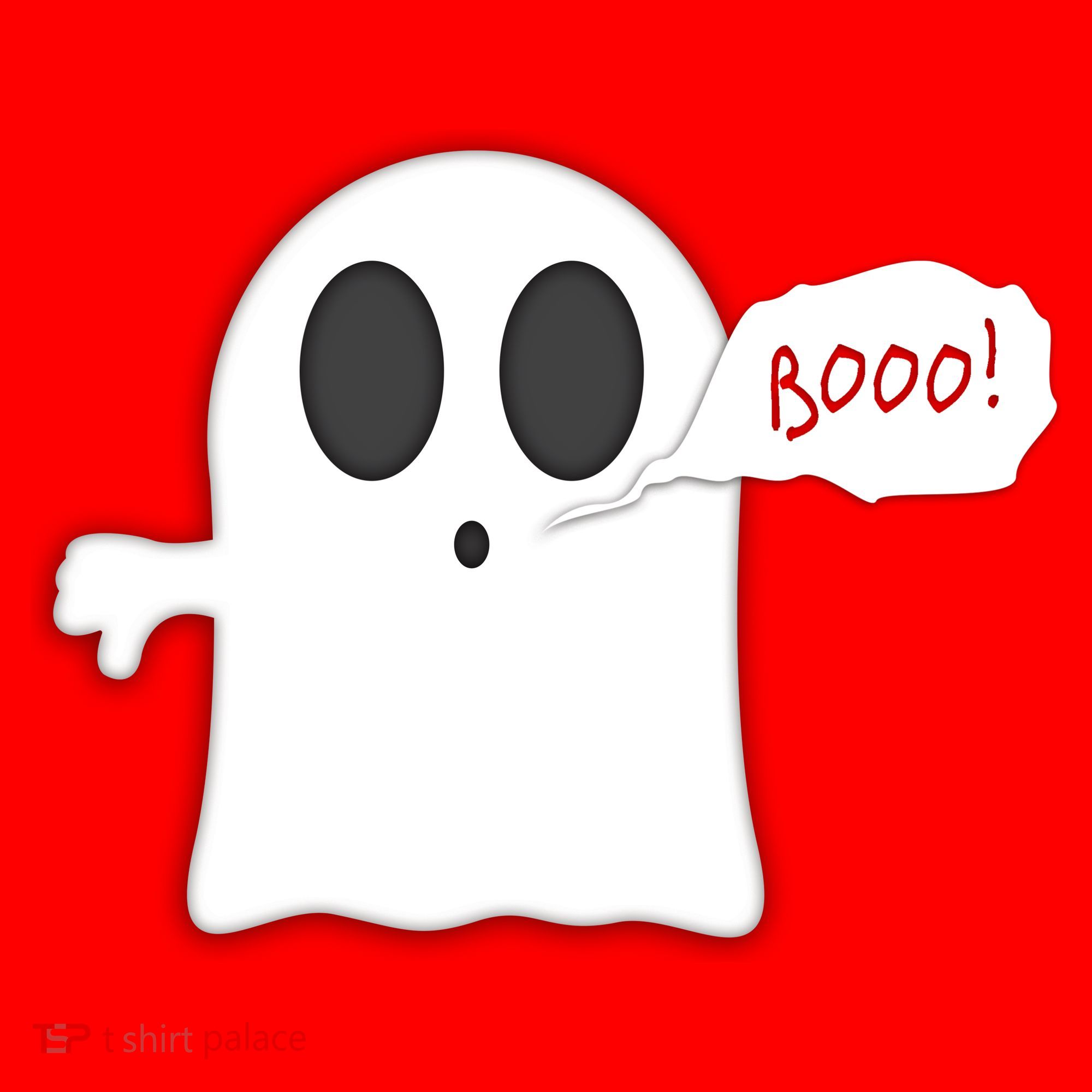 Boo Thumbs Down Ghost Santa Hat