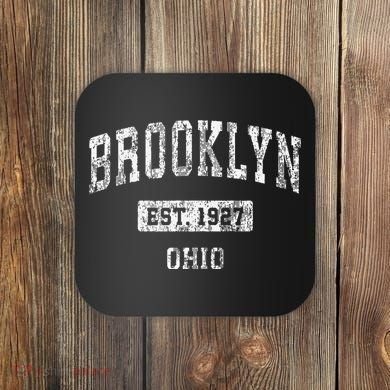Brooklyn Ohio Oh Vintage Established Coaster