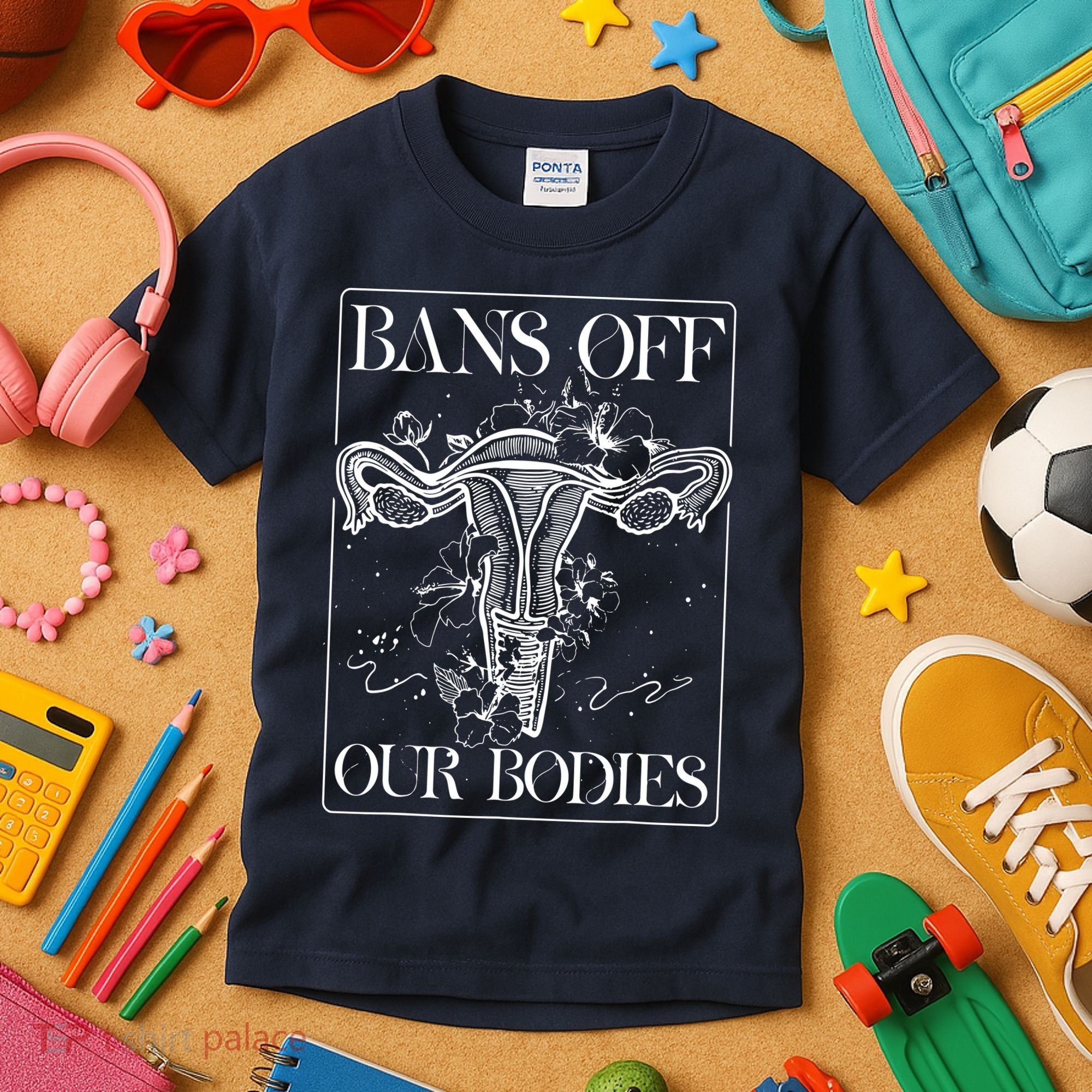 Bans Off Our Bodies Rights Freedom Female Choice Kids T-Shirt
