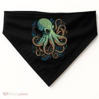 Beautiful Octopus Ocean Animal Lover Artistic Graphic USA-Made Doggie Bandana thumb 0