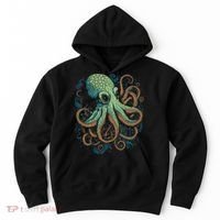 Beautiful Octopus Ocean Animal Lover Artistic Graphic Hoodie thumb 0