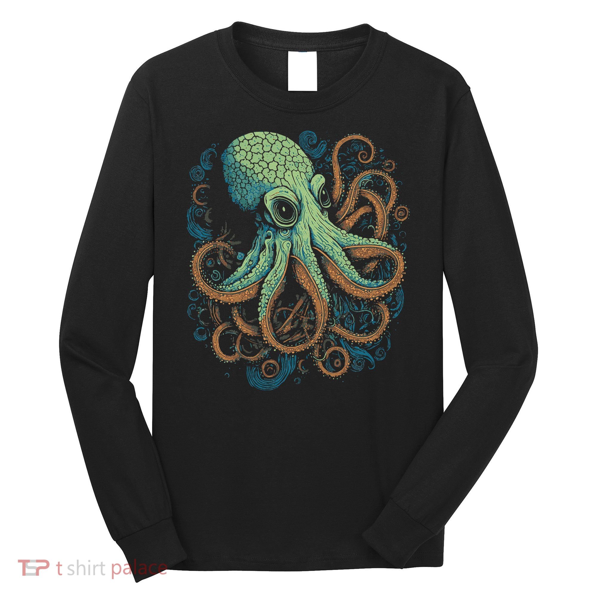 Beautiful Octopus Ocean Animal Lover Artistic Graphic Long Sleeve Shirt