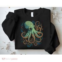 Beautiful Octopus Ocean Animal Lover Artistic Graphic Sweatshirt thumb 2