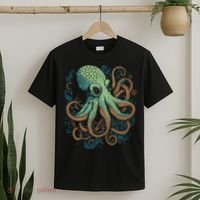 Beautiful Octopus Ocean Animal Lover Artistic Graphic T-Shirt thumb 2