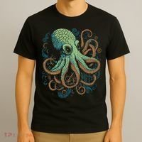 Beautiful Octopus Ocean Animal Lover Artistic Graphic T-Shirt thumb 3