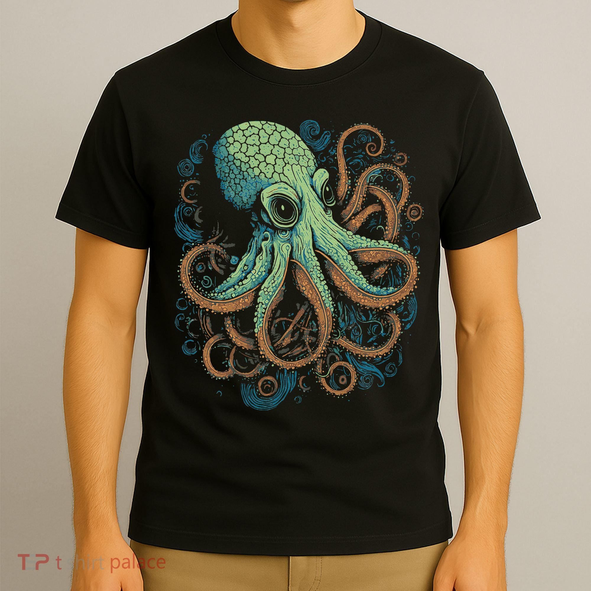 Beautiful Octopus Ocean Animal Lover Artistic Graphic T-Shirt