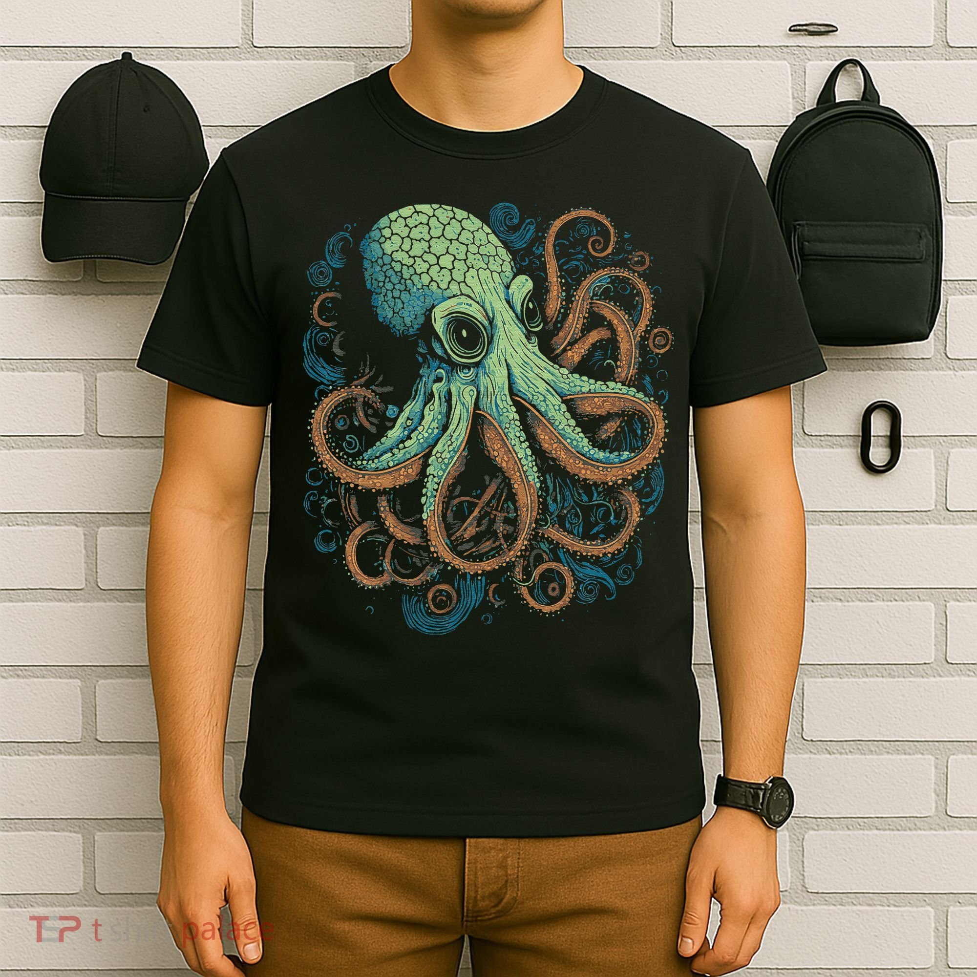 Beautiful Octopus Ocean Animal Lover Artistic Graphic T-Shirt