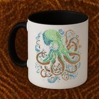 Beautiful Octopus Ocean Animal Lover Artistic Graphic Coffee Mug thumb 2