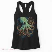 Beautiful Octopus Ocean Animal Lover Artistic Graphic Women's Tank Top thumb 0