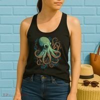 Beautiful Octopus Ocean Animal Lover Artistic Graphic Women's Tank Top thumb 2