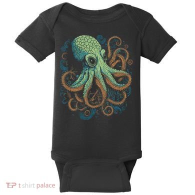 Beautiful Octopus Ocean Animal Lover Artistic Graphic Baby Bodysuit