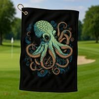 Beautiful Octopus Ocean Animal Lover Artistic Graphic Golf Towel thumb 1