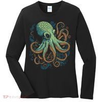 Beautiful Octopus Ocean Animal Lover Artistic Graphic Women's Long Sleeve Shirt thumb 0