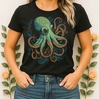 Beautiful Octopus Ocean Animal Lover Artistic Graphic Women's T-Shirt thumb 2