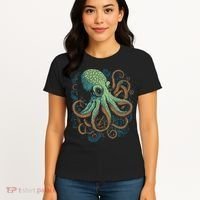 Beautiful Octopus Ocean Animal Lover Artistic Graphic Women's T-Shirt thumb 4