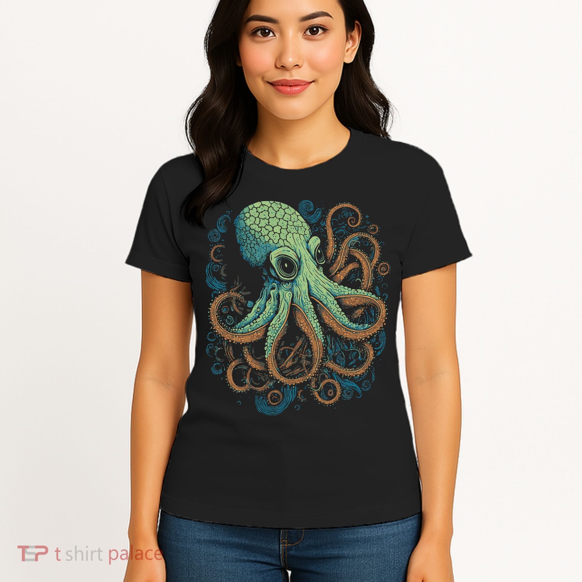 Beautiful Octopus Ocean Animal Lover Artistic Graphic Women's T-Shirt