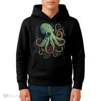 Beautiful Octopus Ocean Animal Lover Artistic Graphic Kids Hoodie thumb 4