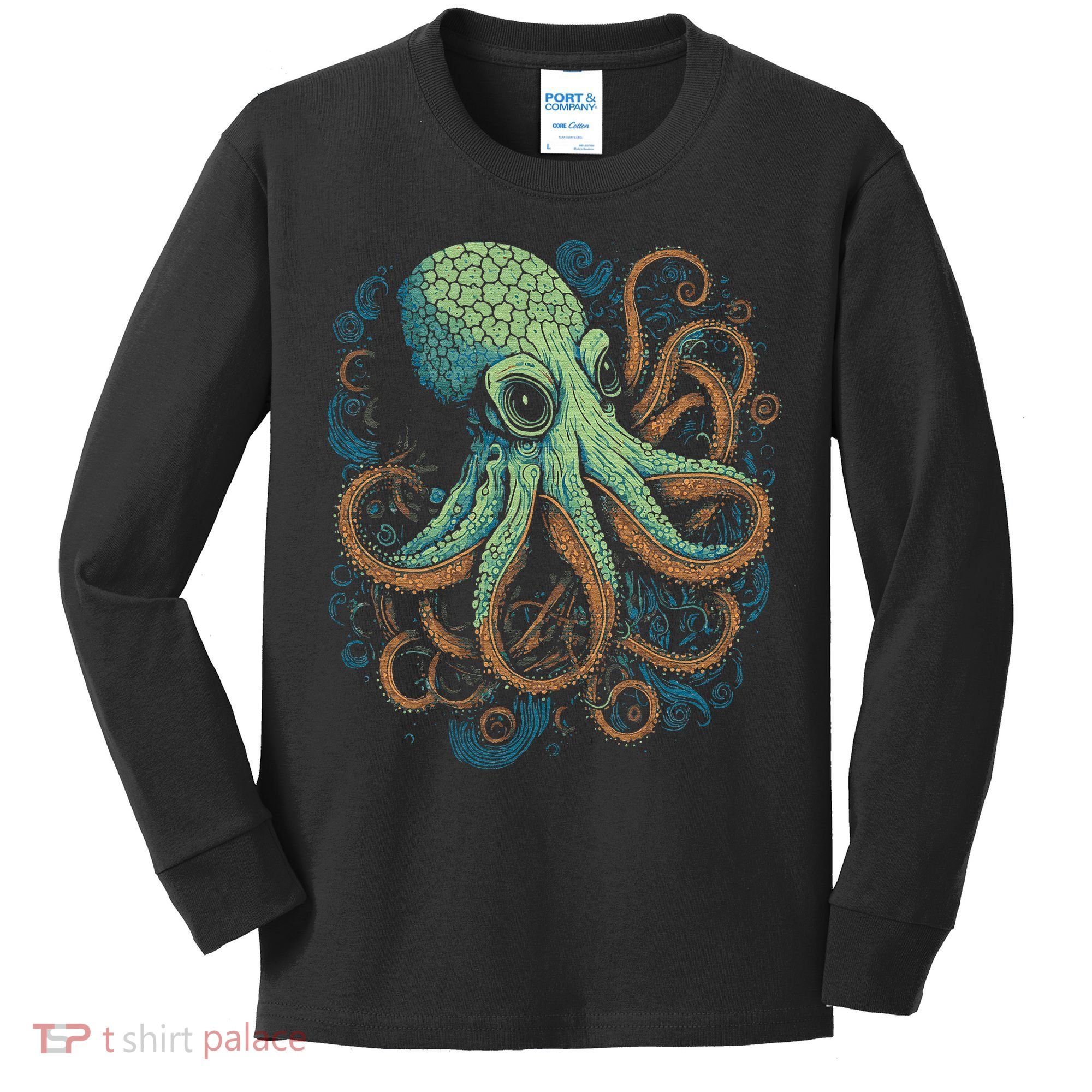 Beautiful Octopus Ocean Animal Lover Artistic Graphic Kids Long Sleeve Shirt