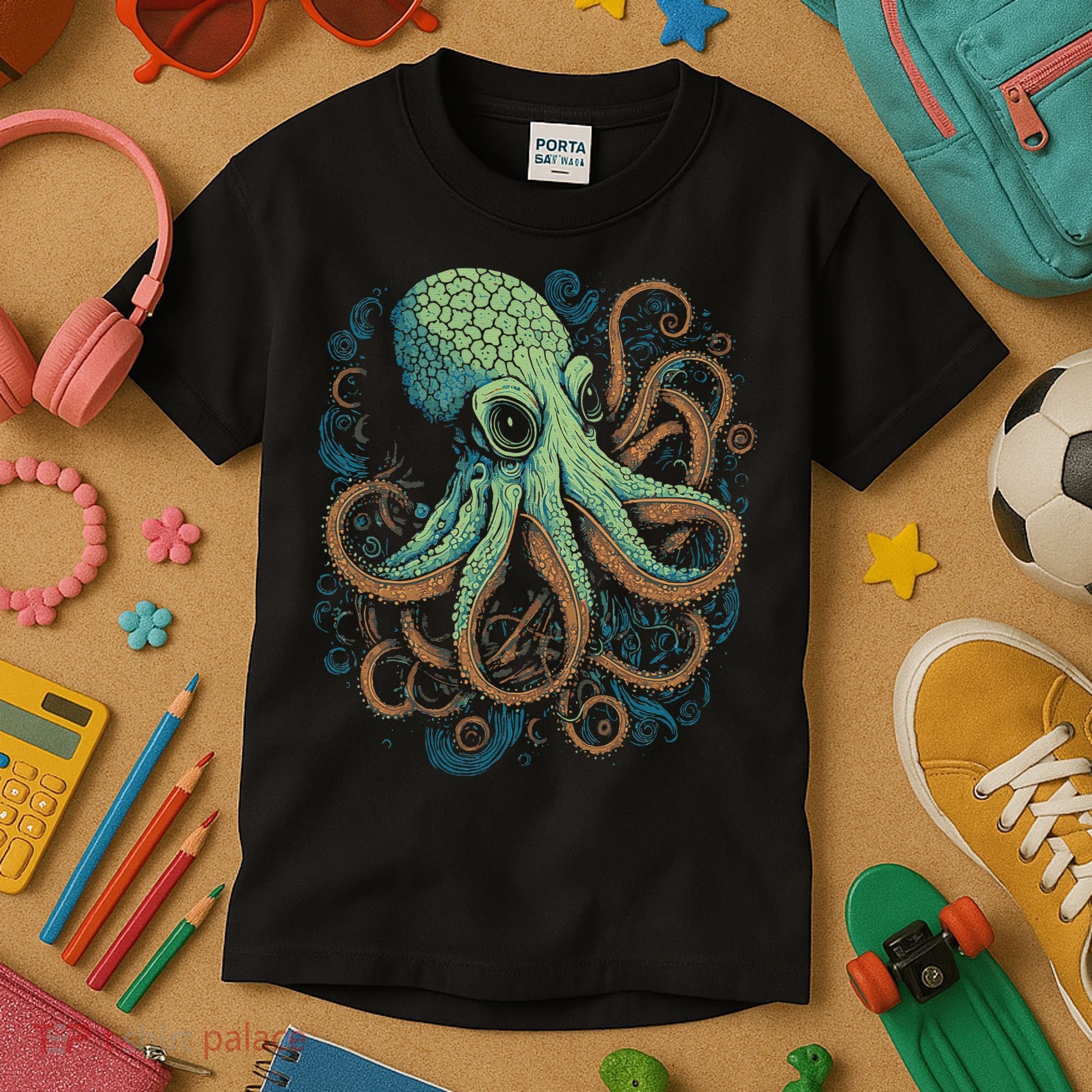 Beautiful Octopus Ocean Animal Lover Artistic Graphic Kids T-Shirt