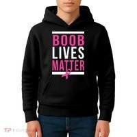 Boob Lives Matter Breast Cancer Awareness Kids Hoodie thumb 4
