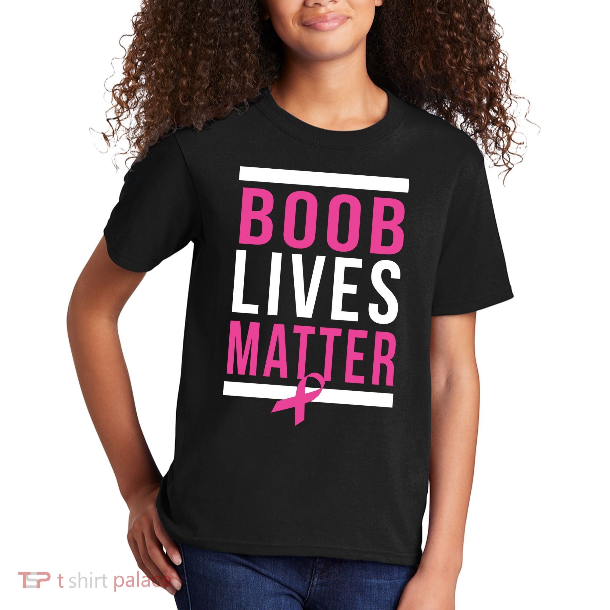 Boob Lives Matter Breast Cancer Awareness Kids T-Shirt