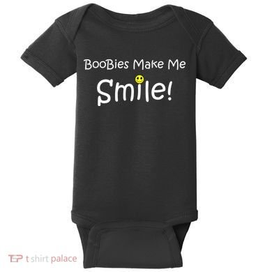 Boobies Make Me Smile Baby Bodysuit