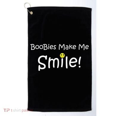 Boobies Make Me Smile Golf Towel