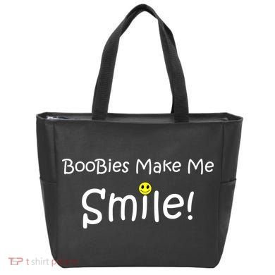 Boobies Make Me Smile Tote Bag