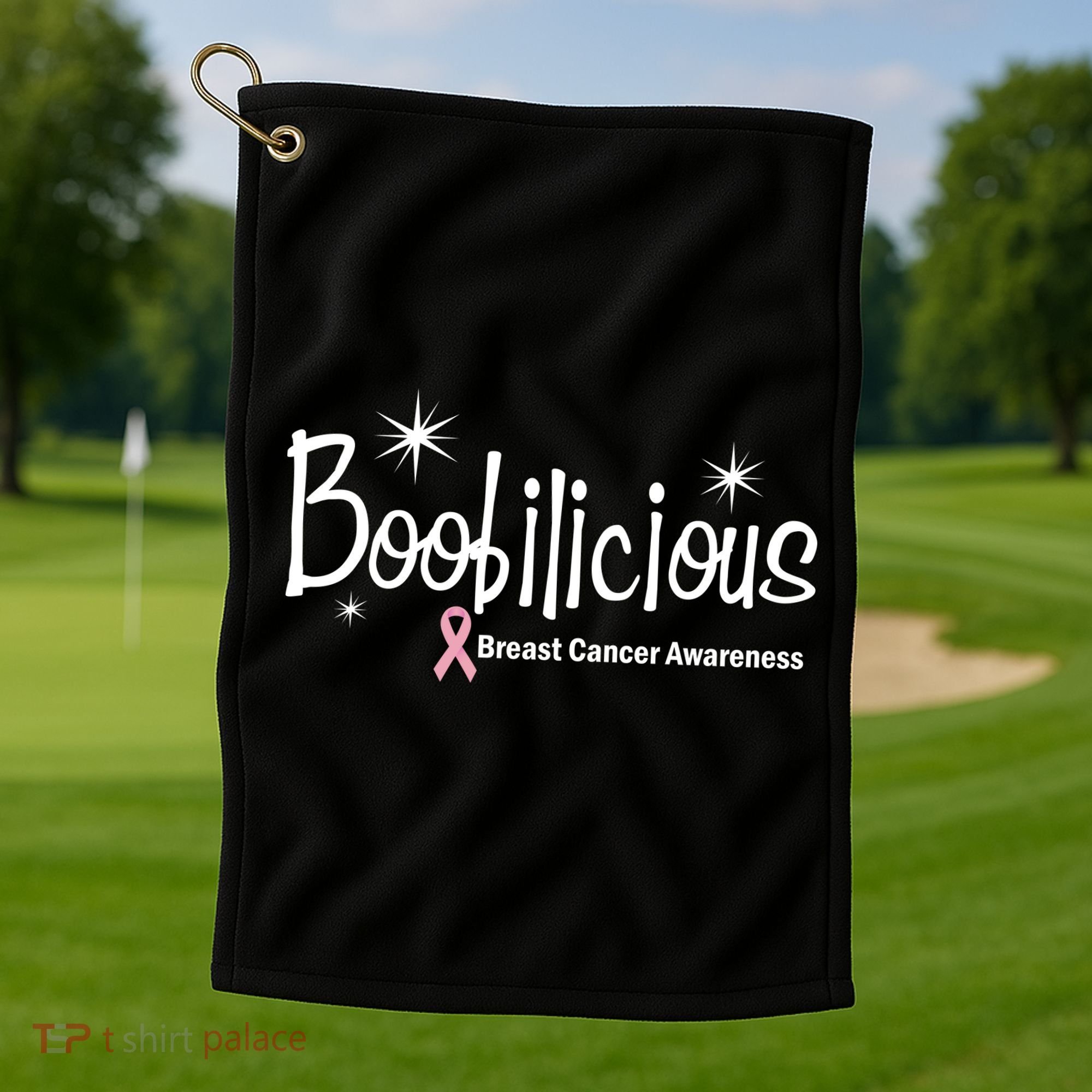Boobilicious Breast Cancer Awareness Golf Towel