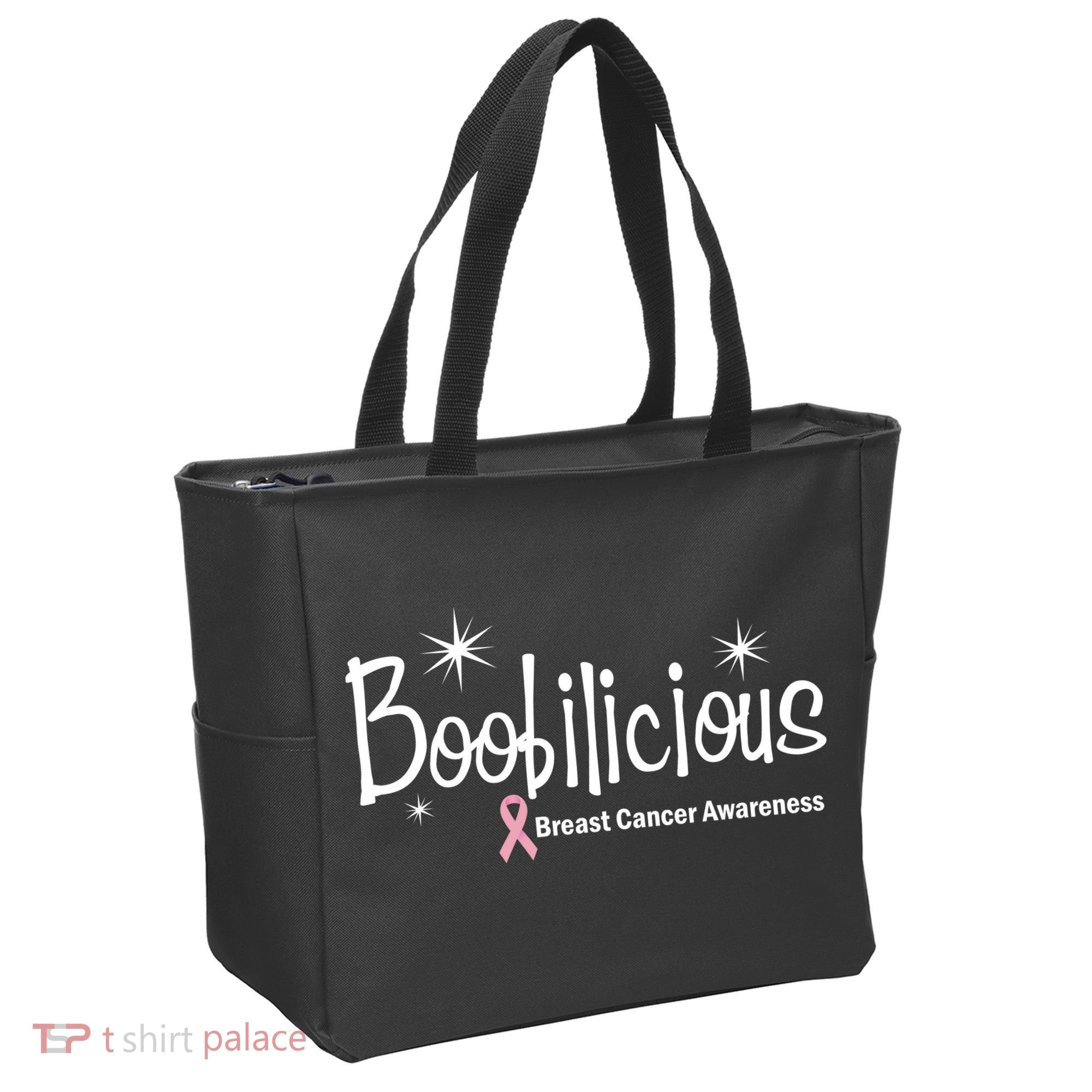 Boobilicious Breast Cancer Awareness Tote Bag