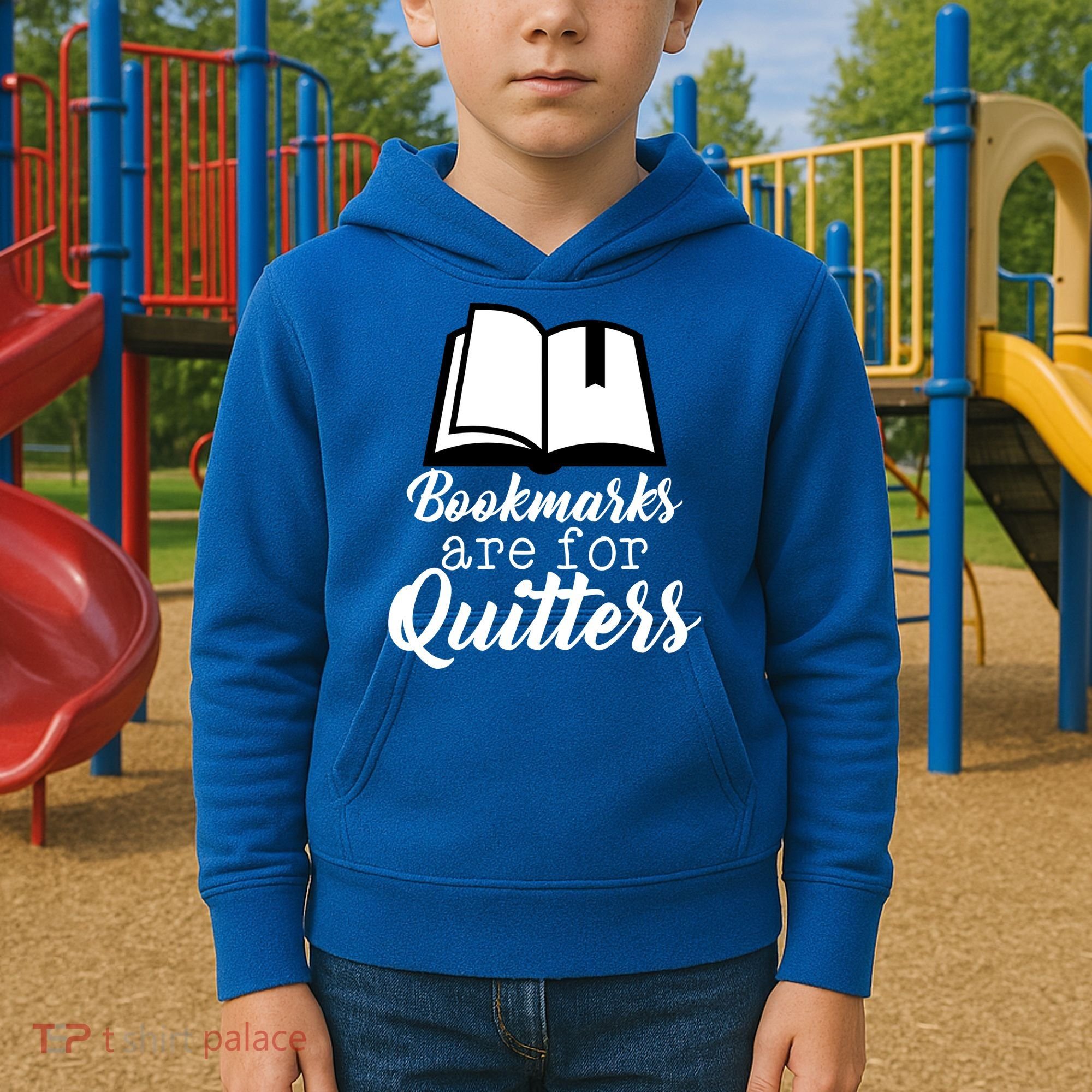 Book Lovers - Bookmarks Are For Quitters Kids Hoodie