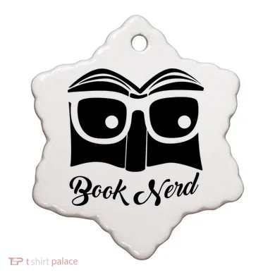 Book Nerd Ceramic Ornament